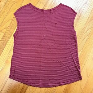 Fjallraven Shirt XS Red Striped Lightweight Cap Sleeve Casual‎ Outdoors Gorpcore
